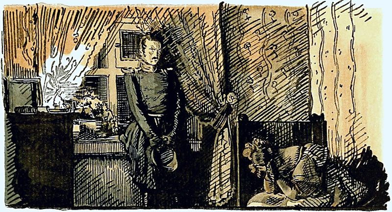 А. Бенуа. Иллюстрация к «Пиковой даме». 1911